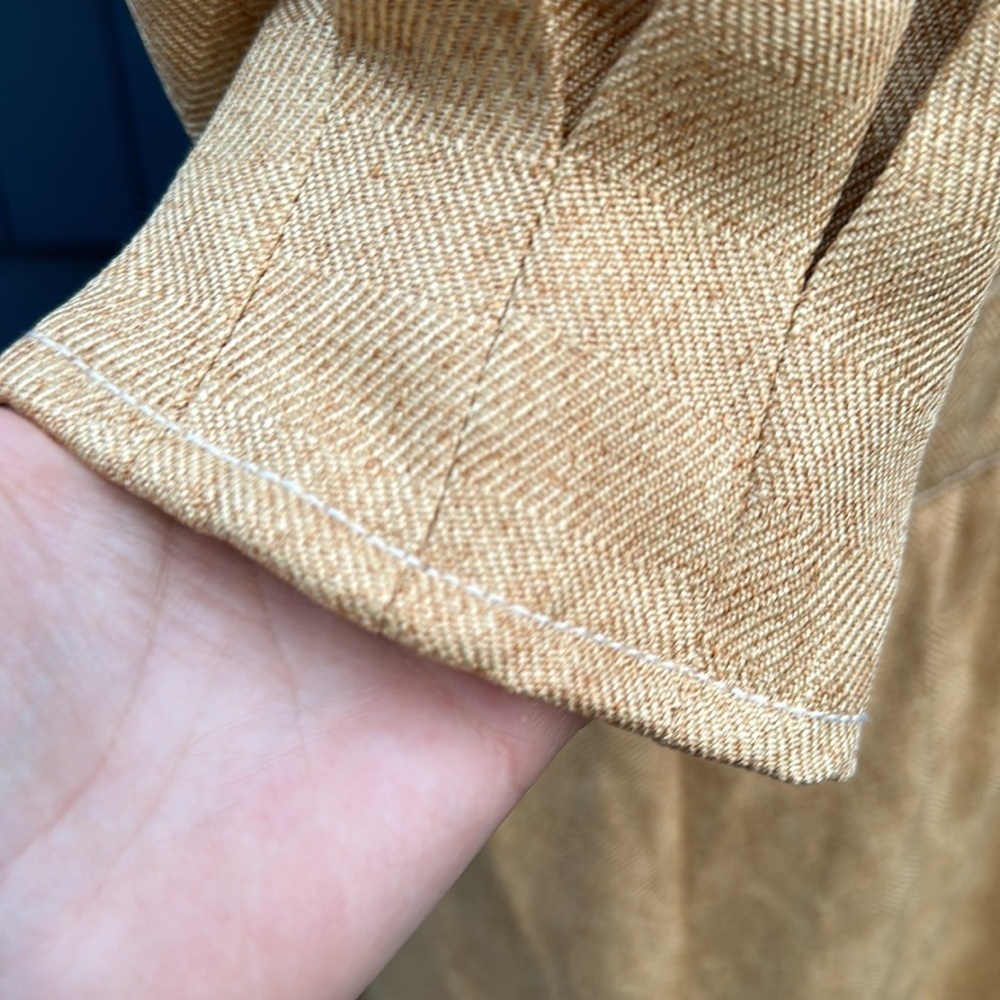 Moon River gold dress cotton poly linen blend large - Picture 8 of 14